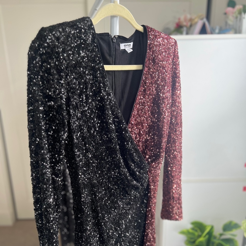 Express Special Edition Sequin Color Block Mini W… - image 5